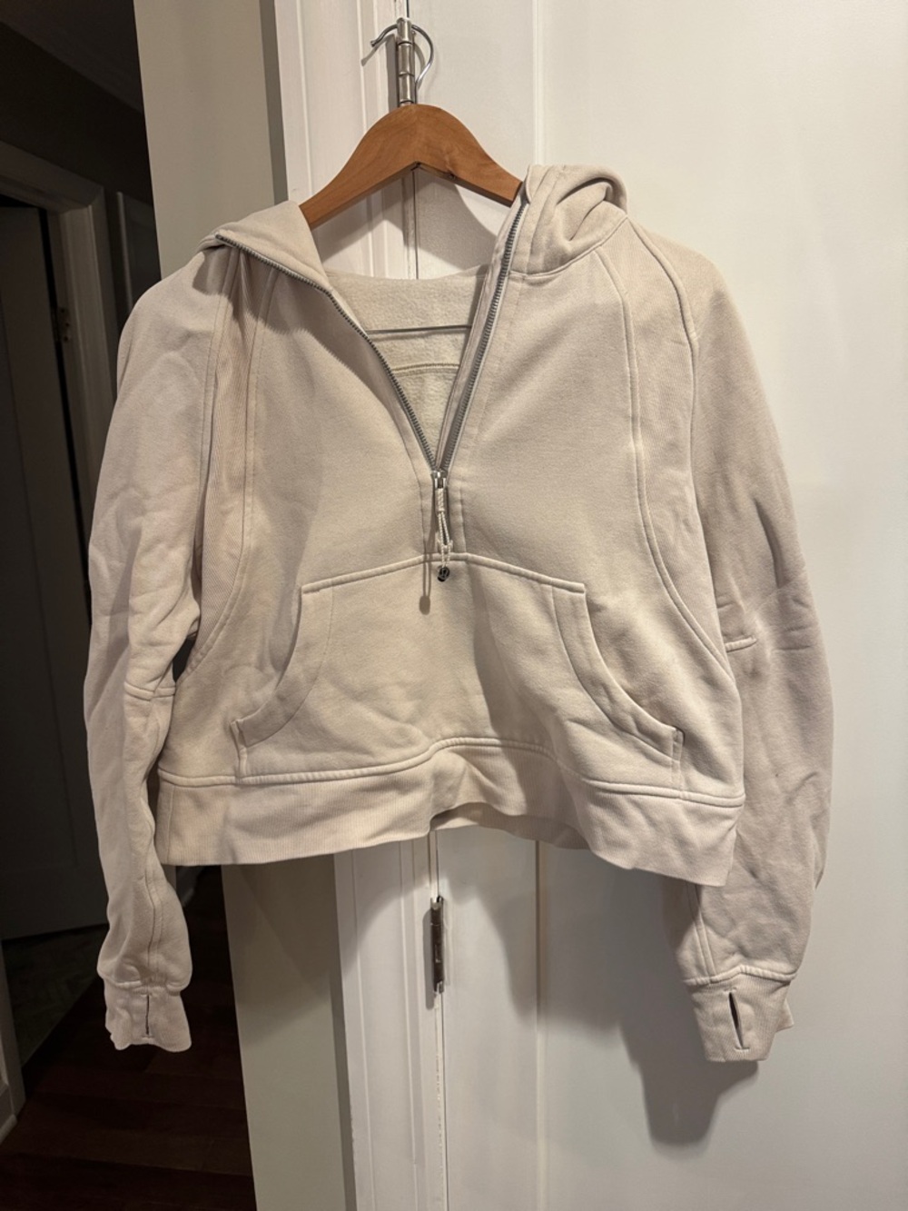 lululemon athletica Cream Half-Zip Hooded Sweatshirt